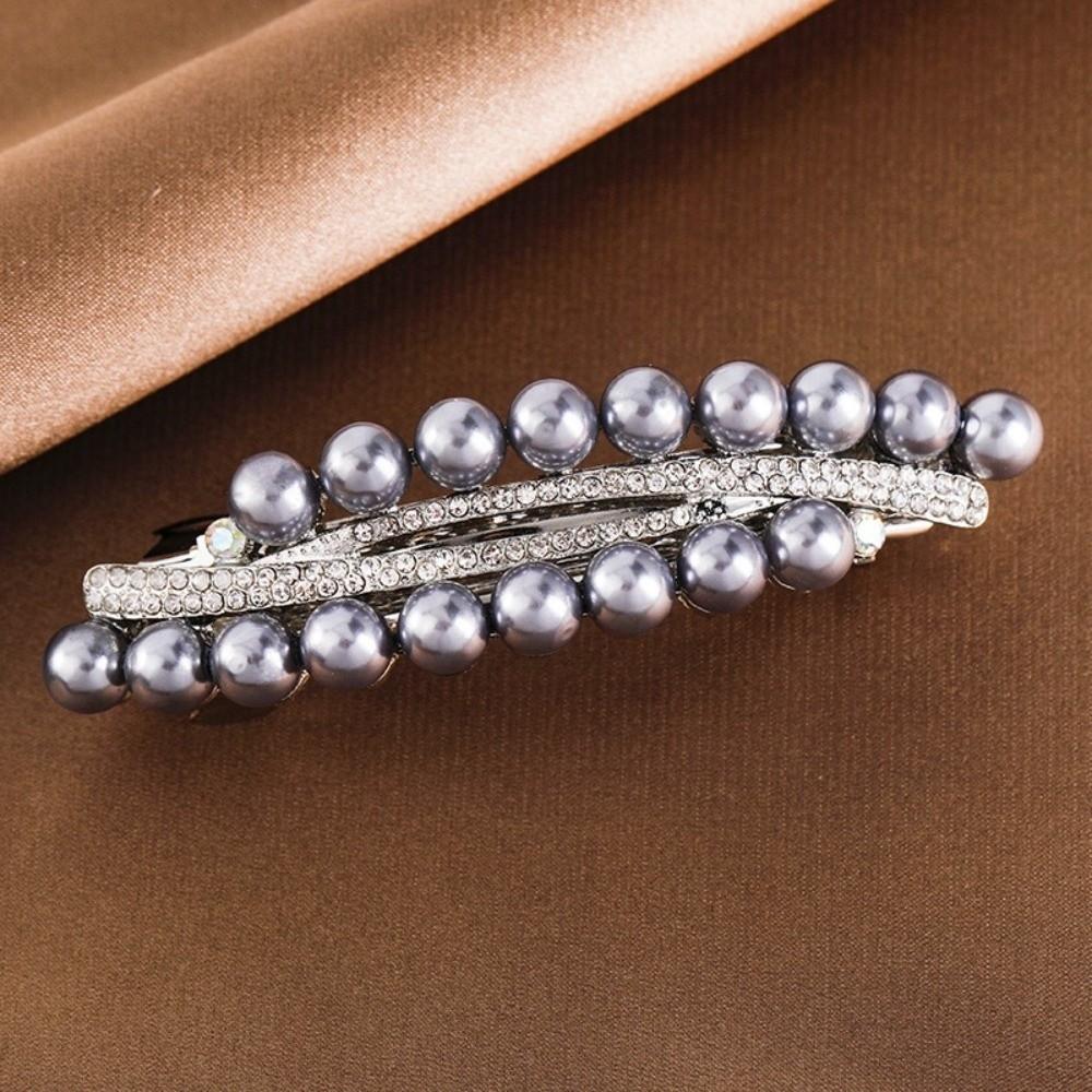 Double Row Hair Clip High-end Elegant Barrettes Exquisite Spring Hairpin Hair Accessories