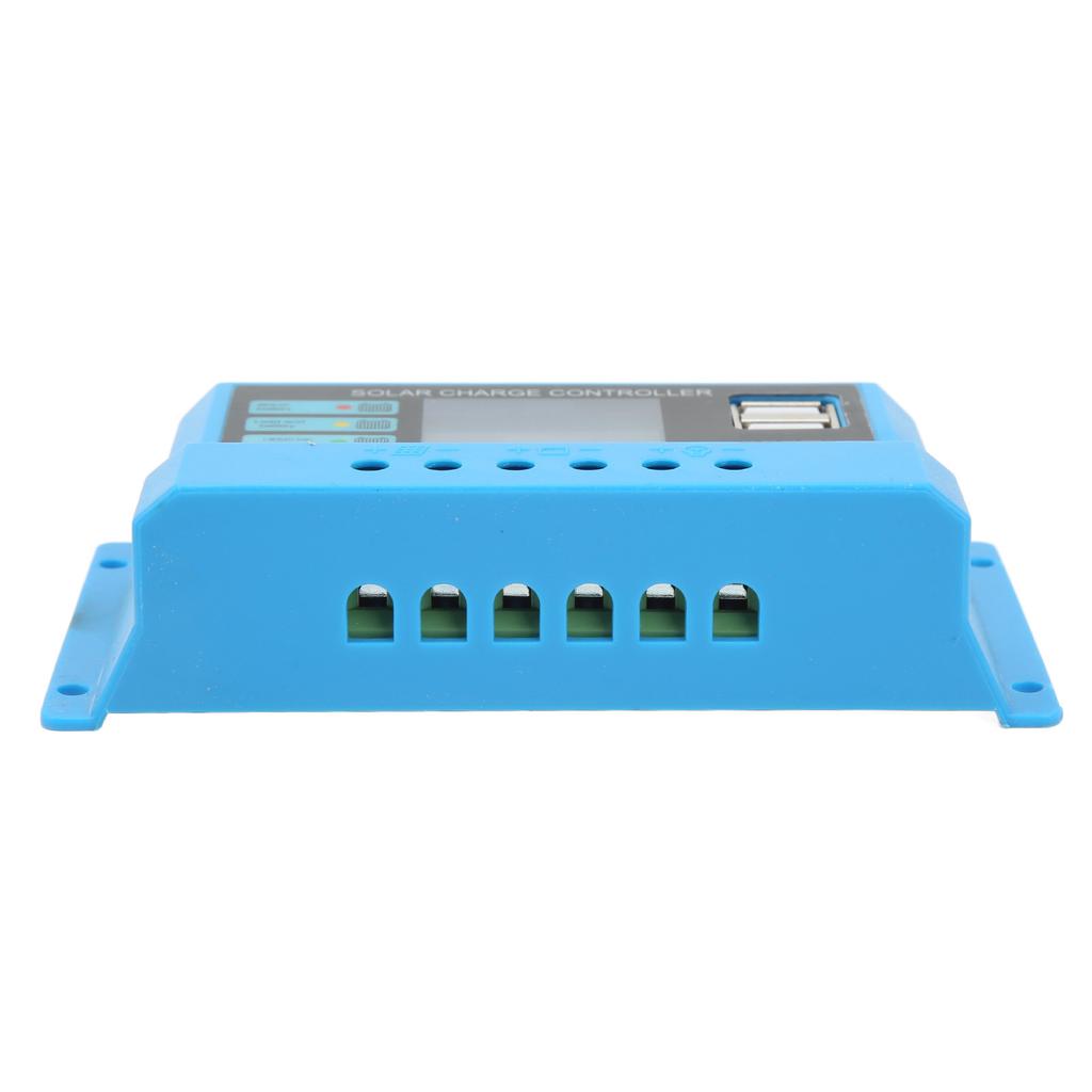 12V 24V Solar Panel Controller LCD Display Photovoltaic Charge Controller with Connectors Blue 20A