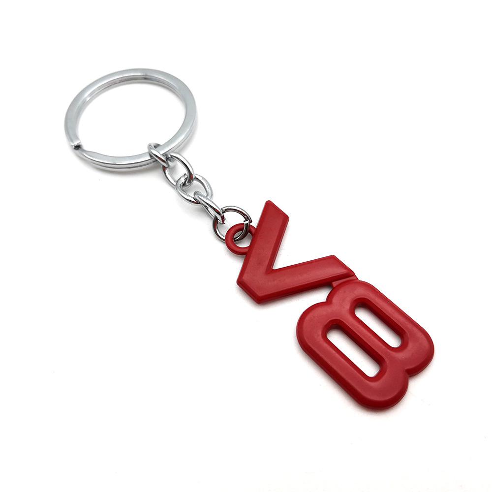 3D Metalen V8 Logo Stijl Auto Sleutelhanger Sleutelring Sleutelketting Ringhouder voor Ford Jeep Dodge Toyota 4Runner LAND CRUISER Chevrolet