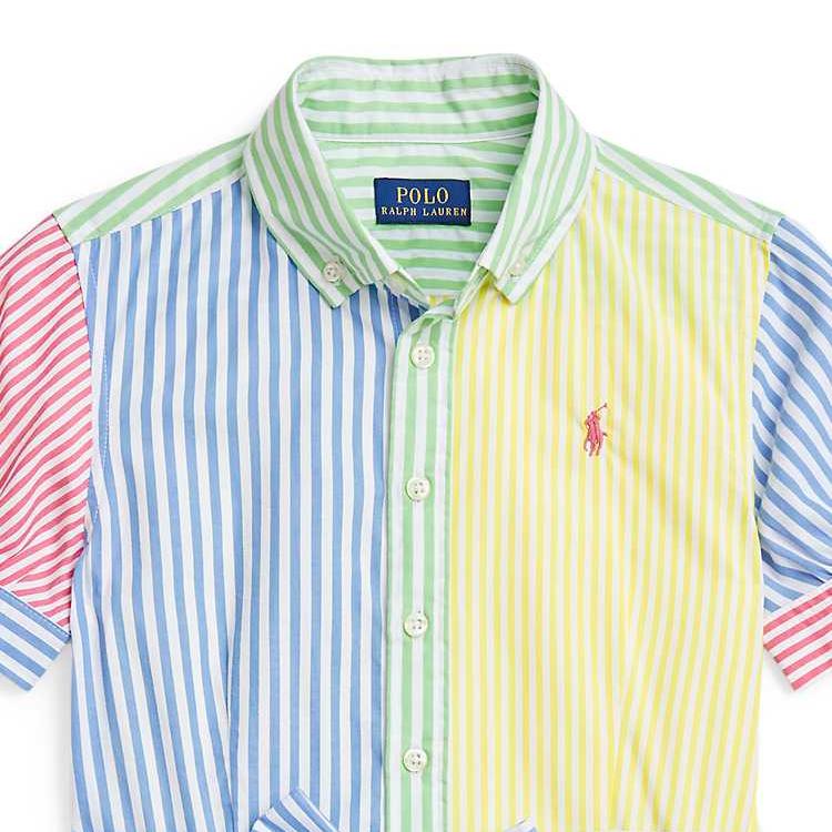 Polo Ralph Lauren Stripet Bomull Morsom Skjortekjole Barnekjoler Flerfarget CWPODRSG3D20992-999