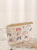 Printed Pattern Corduroy Makeup Bag, Lightweight Zipper Makeup Storage Box, Multifunctional Bag with Lining