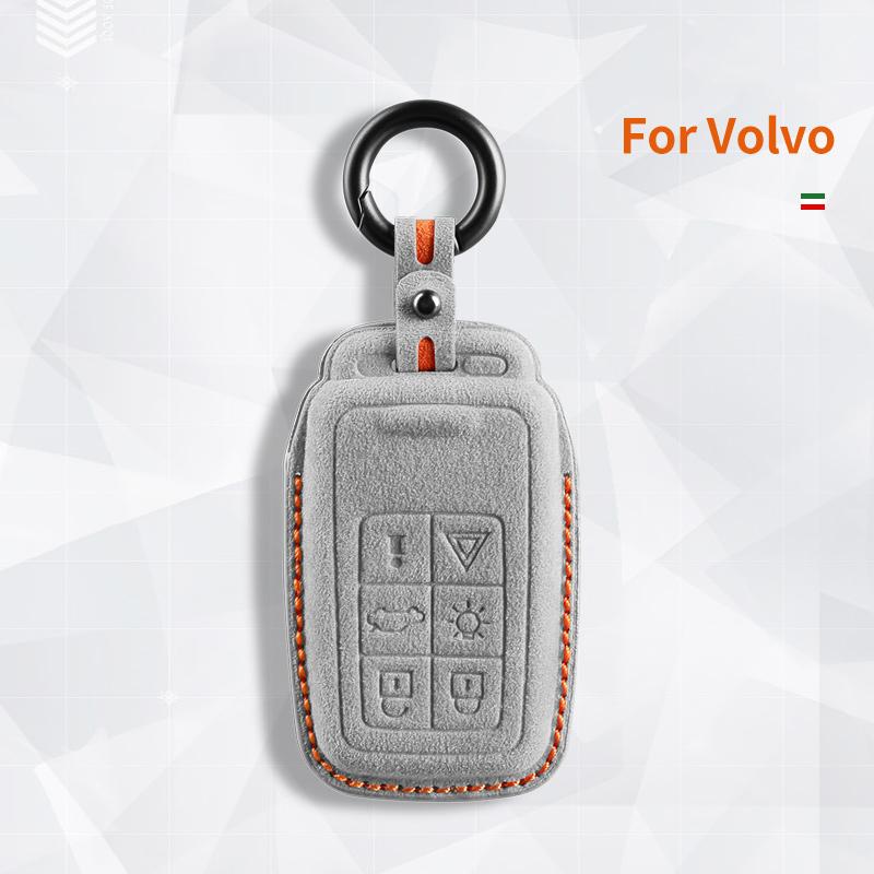 For Volvo S90 S60 Xc60 Xc40 Xc90 V60 V90 Car Key Case Accessories Holder Cover Shell Suede Keychain Protector