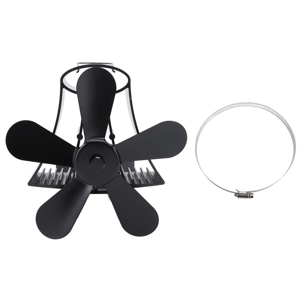 Magnetischer Wandmontage Kaminventilator Leiser Betrieb 5 Flügel Wärmegetrieben Holzofenventilator Kaminholz