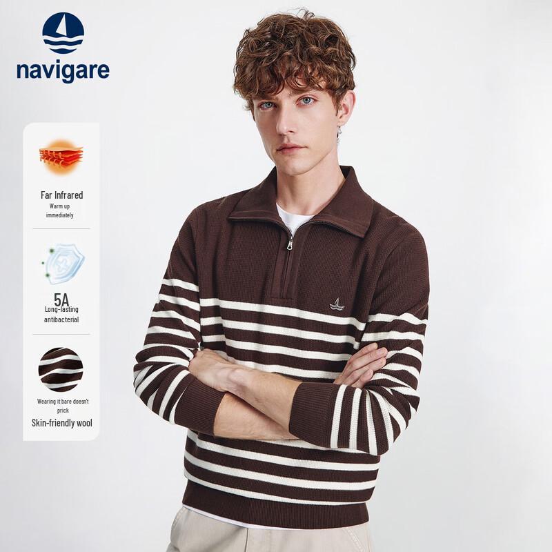 

Navigare Men s Striped Half-Zip Knit Sweater 3XL