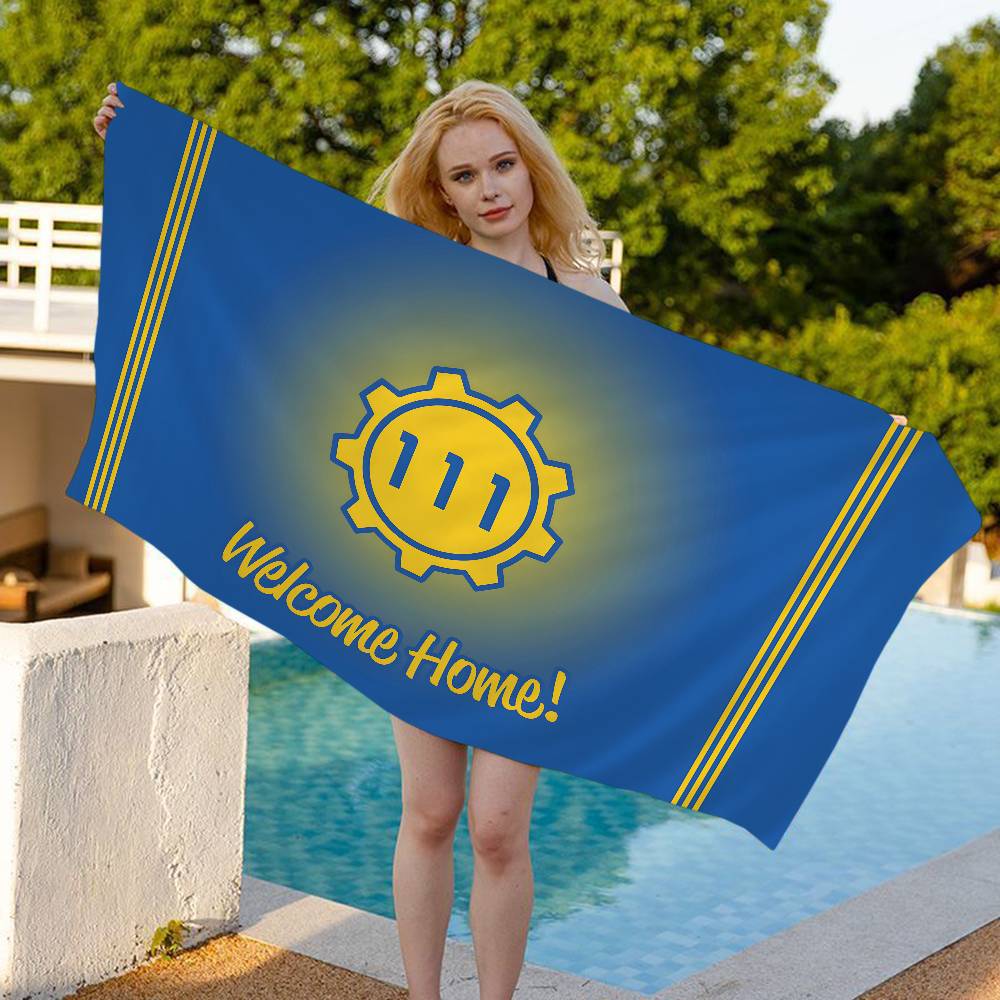 Games V-Vault T-Tec Logo Big Microfiber Beach Towels Quick Dry Towel Sand Beach Towels Pool Towel for Travel Swim Pool Yoga