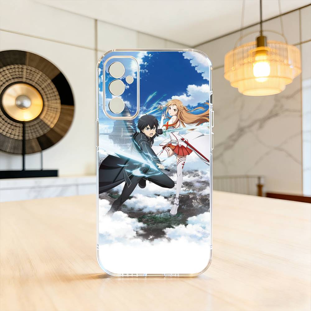 Kirito & Asuna Anime Phone Case For SamsungA10,12,20,21S,30,31,40,50,51,52,70,71 Transparent Cover