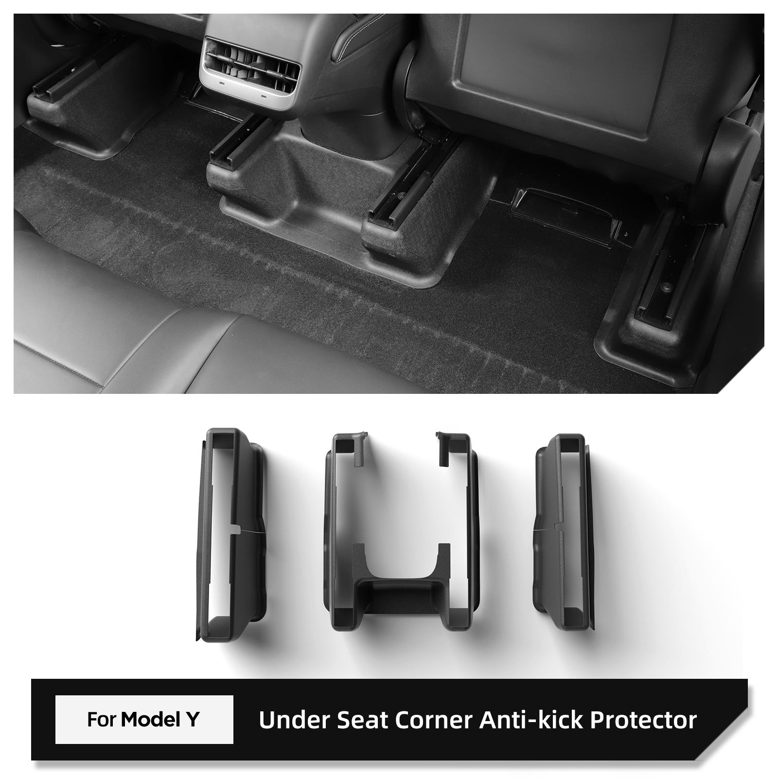 

for Tesla Model Y 2024-2025 Under Seat Corner Anti-kick Protector Rear Seat Slide Rails Guard Kit Car Interior Accessories