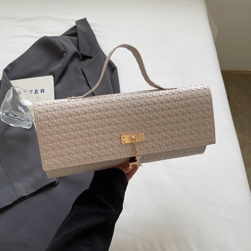 Spring and Summer New Textured Woven Pattern Fashion Handbag Personalized Shoulder Bag Crossbody Bag Minimalist Style Small Square Bag