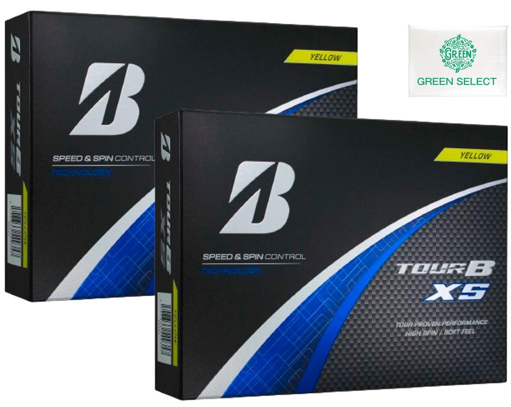 Bridgestone TOUR B XS Yellow Golf 2 Dozen 2024 Includes Original Pocket Tissue Balls, (24 Balls), Model,