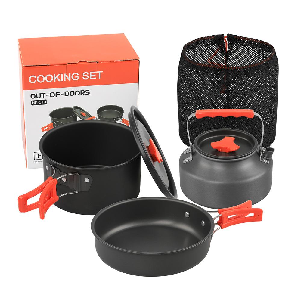 Oem Portable Outdoor Camping Picnic Cookware Set 2-3 Person Picnic Pot Teapot Combination For Travel & Outdoor Cooking