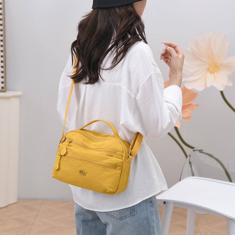 Solid Color Nylon Shoulder Crossbody Bags For Women Mother Handbag Waterproof Shopping Small Tote Bags For Outdoor Travel Daily