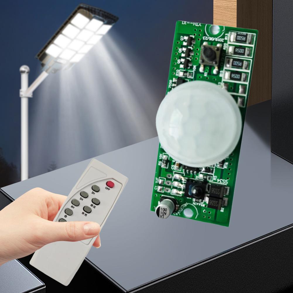 3.2V 3.7V Solar Lamp Board Control Sensor Night Light Module Infrared Human Body Induction Controller Module with Remote Control