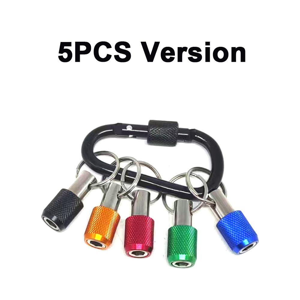 Screwdriver Bit Holder Keychain With Carabiner 1/4" Hex Shank Quick Release Extension Bar Screw Adapter Attachment Small Tool
