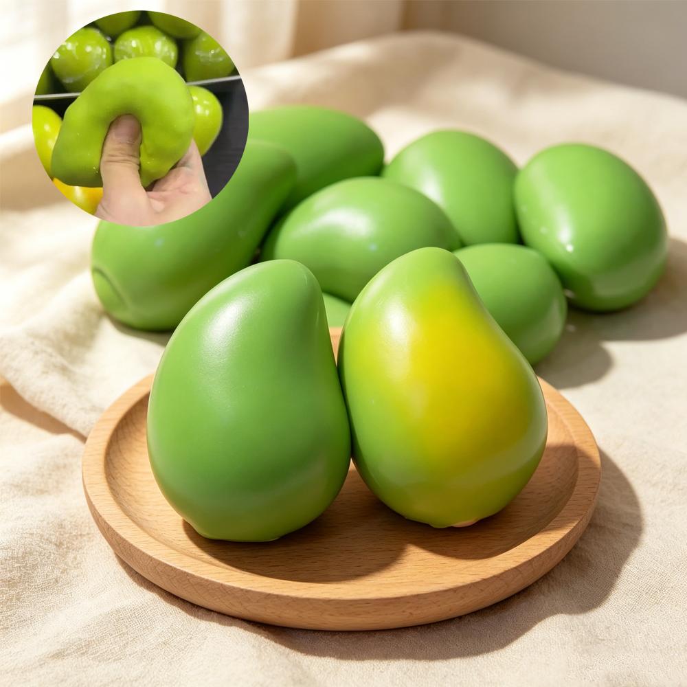 Color-Changing Mango Squishy Toy Handmade Crispy Mango Stress Ball Stress Ball Fidget Ball, ASMR Sensory Stress Relief Toy
