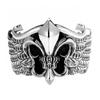 Adjustable Sterling Iris Flower Ring Men Women Punk Hipster Geometric Statement Jewelry