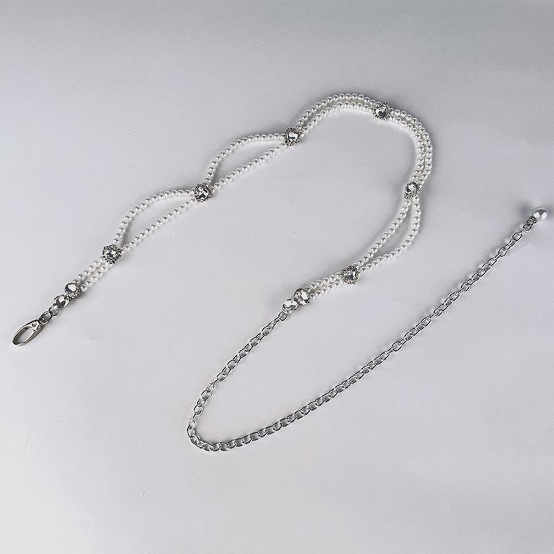 Xiaoxiangfeng Diamond Pearl Waist Chain Women'S Belt Women'S Dress Skirt Decorative Rhinestones