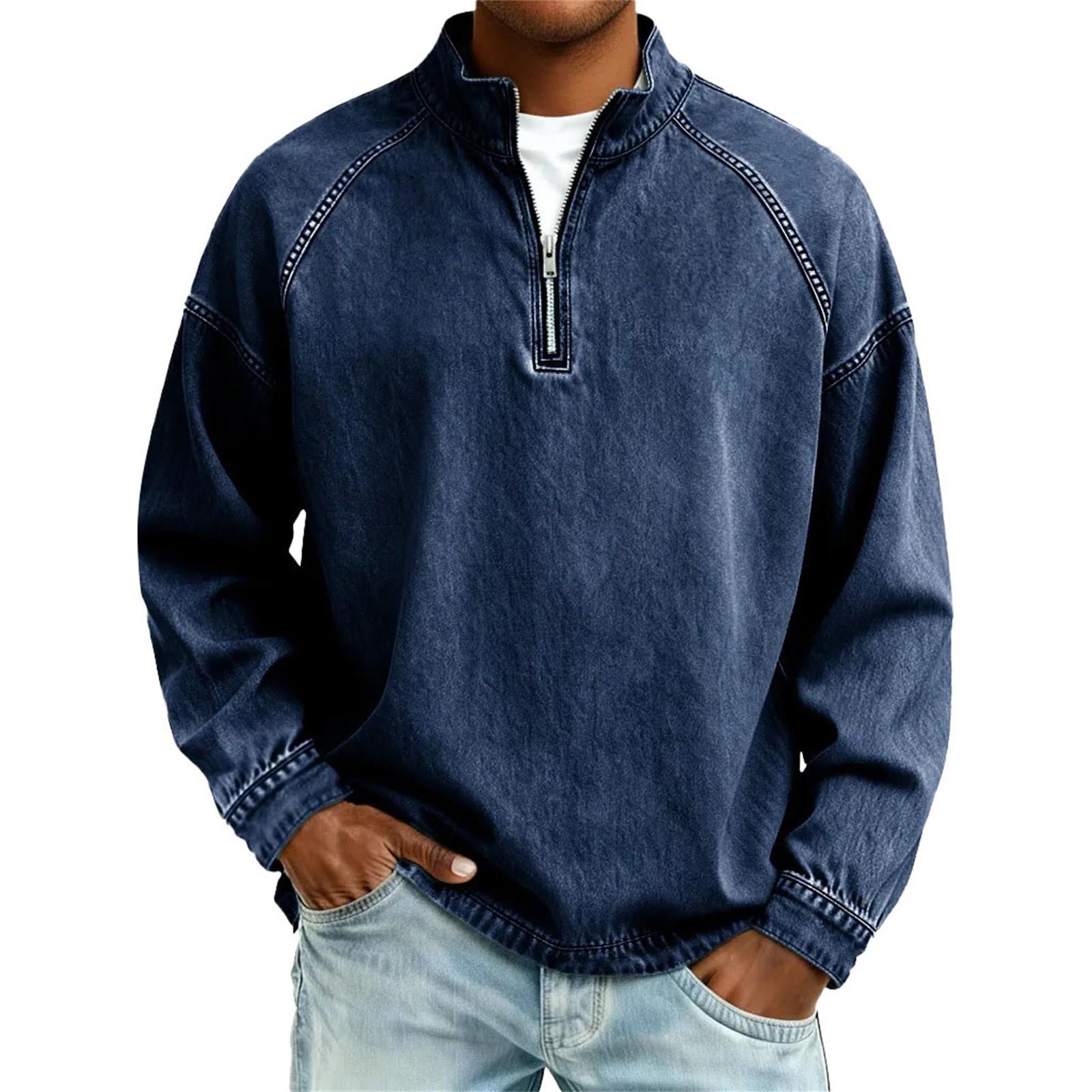 

Европейская мужская джинсовая куртка с капюшоном 2026 года, весенне-осенний стиль, рубашка на короткой молнии M