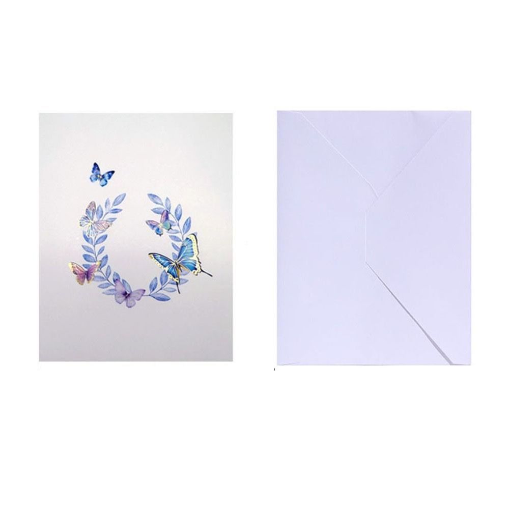 Foldable Flower and Butterfly Greeting Cards Paper Romantic Invitations Cards Creative Elegant 3D Greeting Card Girlfriend
