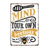 Bee Series Metal Tin Sign Wall Decor 20x30cm
