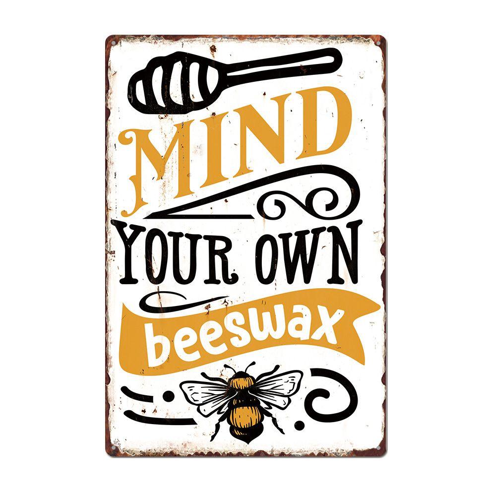 Bee Series Metal Tin Sign Wall Decor 20x30cm