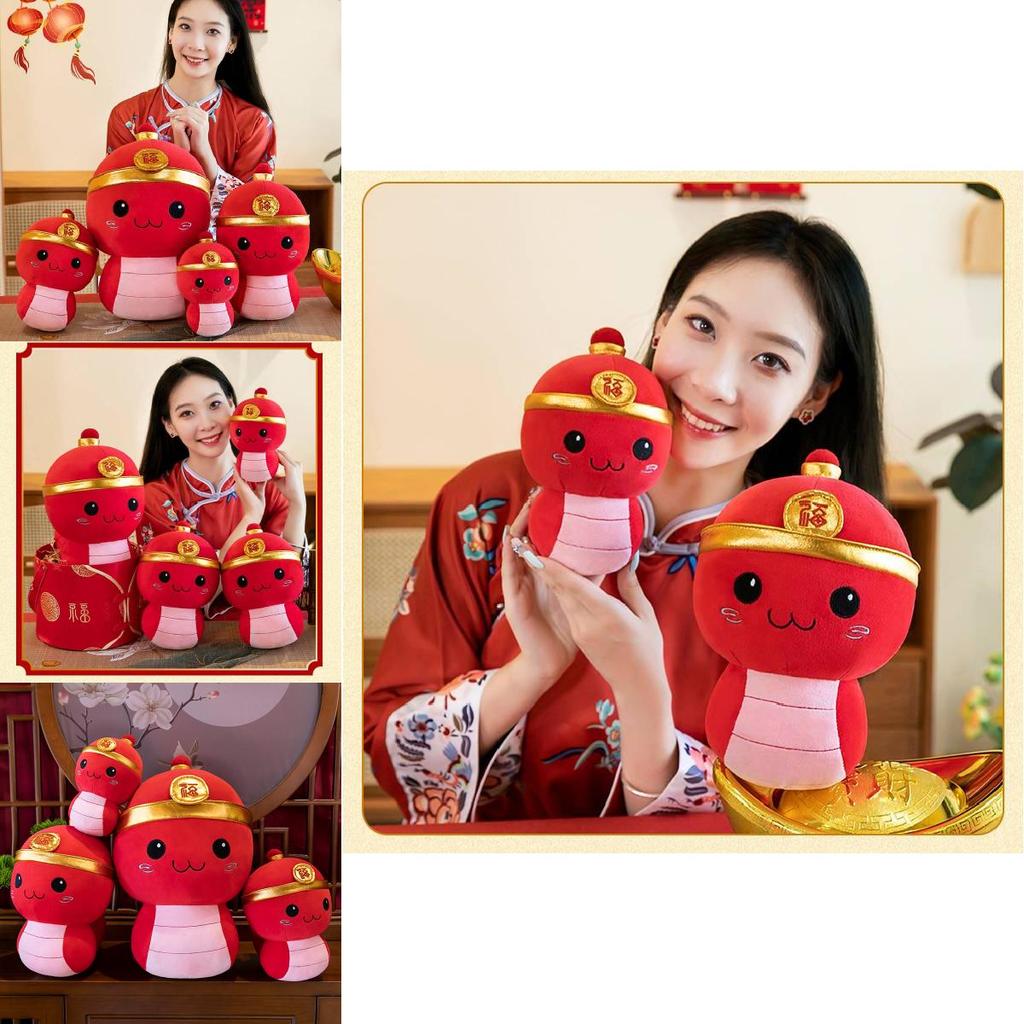 Adorable Plush Snake Doll Cute Zodiac Snake Toy Soft Stuffed Animal Gifts For Kids