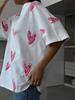 Summer Heart Print Loose Fit Cotton T-Shirt - European & American Style, Age-Reducing & Versatile Fashion