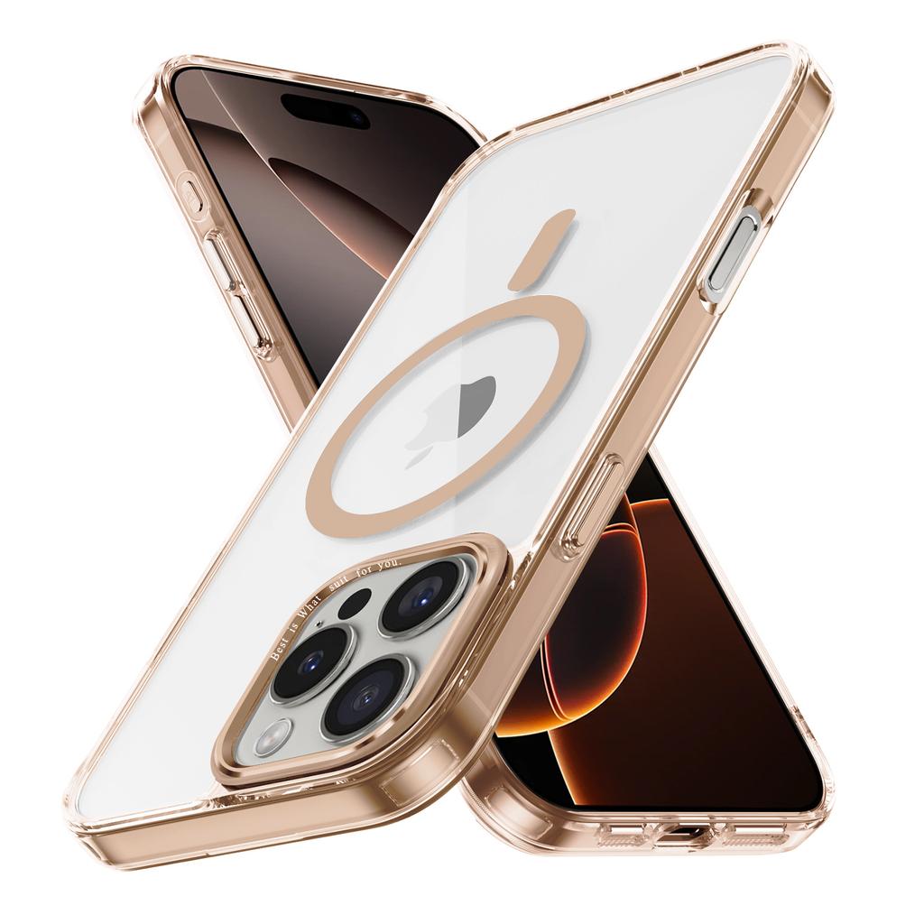 Luksusowe etui Desert Gold Clear Case do iPhone'a 16 15 14 13 12 Pro Max 16 Plus z akrylu, przezroczystego TPU, z magnetycznym etui Magsafe
