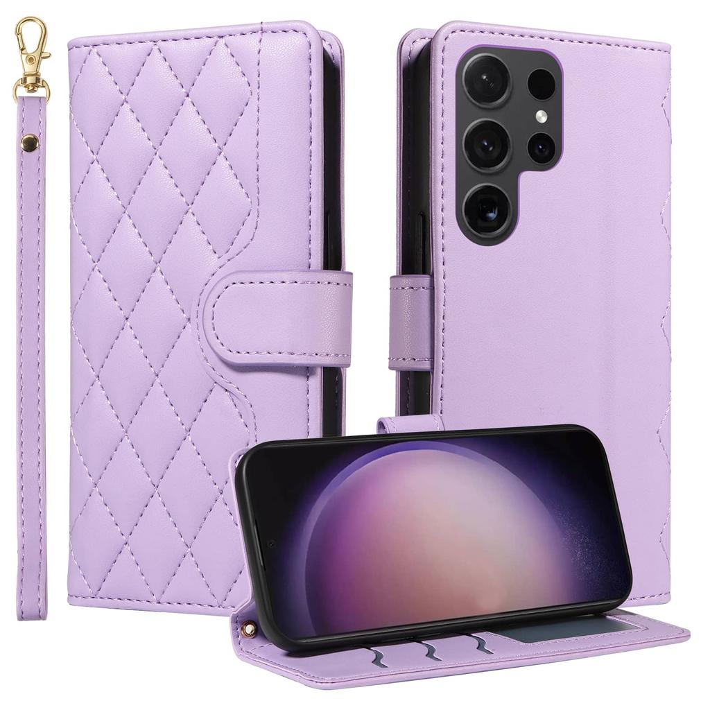 for Samsung Galaxy S24/S23/S22 Ultra/S24 FE/S23 FE S24 Plus Wallet Case for Women, Flip Cover with Card Holder Kickstand Case