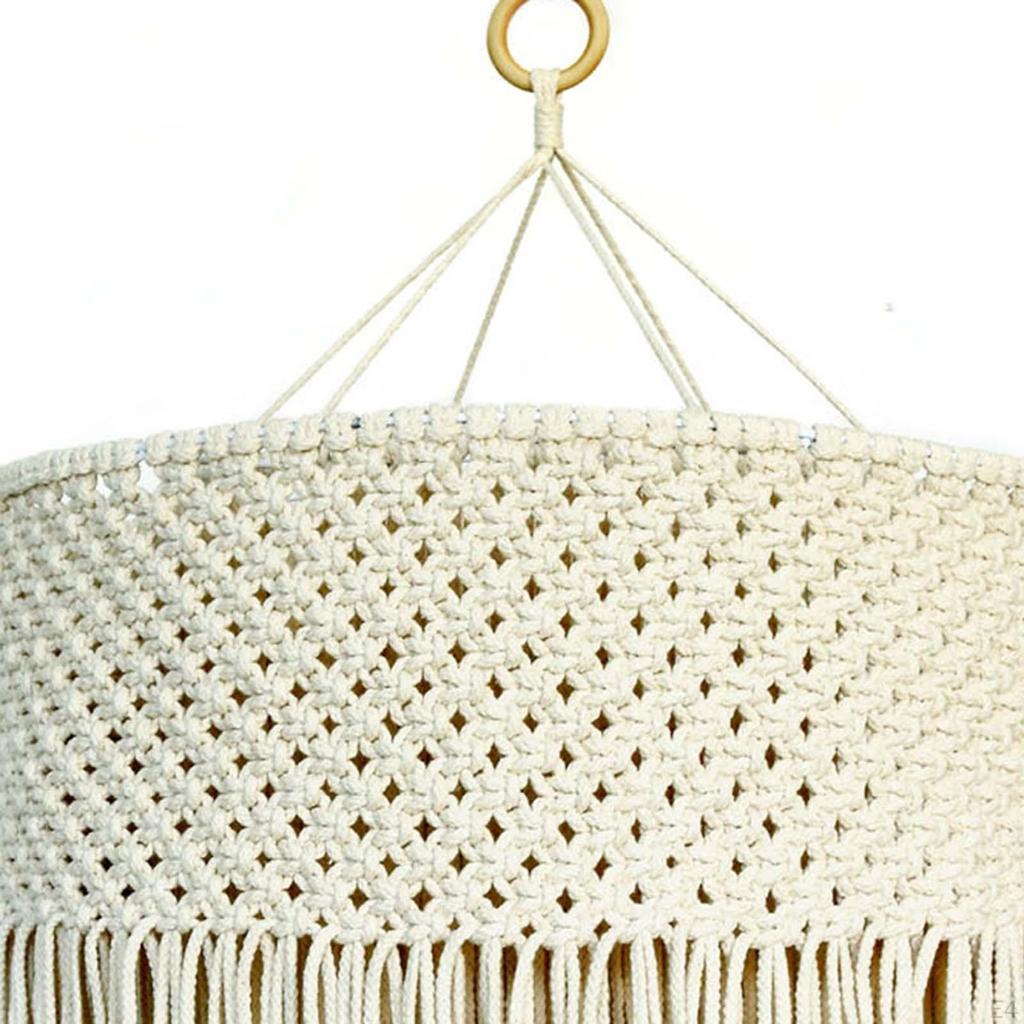 Boho Macrame Pendant Light Shade - Handcrafted Home Decor