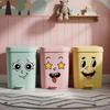 Toilet Stickers Sticky Dustbin Decals 4 Sheets Cartoon Face Stickers For Kitchen Fridge Bucket Driveway Garden Indoor Outdoor
