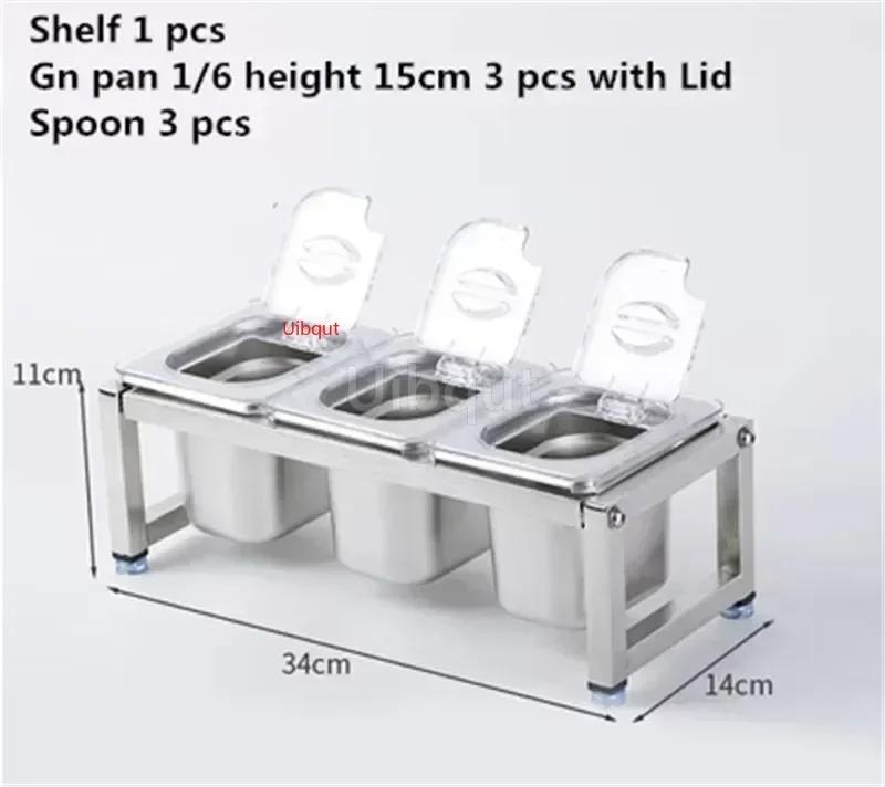 

Visible food Exhibition plate basin tray milk tea shop basin Container Storage box with rack stainless steel transparent GN pans