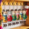 Weihnachts Rentier Hängeornamente 2D Holz Rentier Dekorationen Bunte Rentier Ornamente