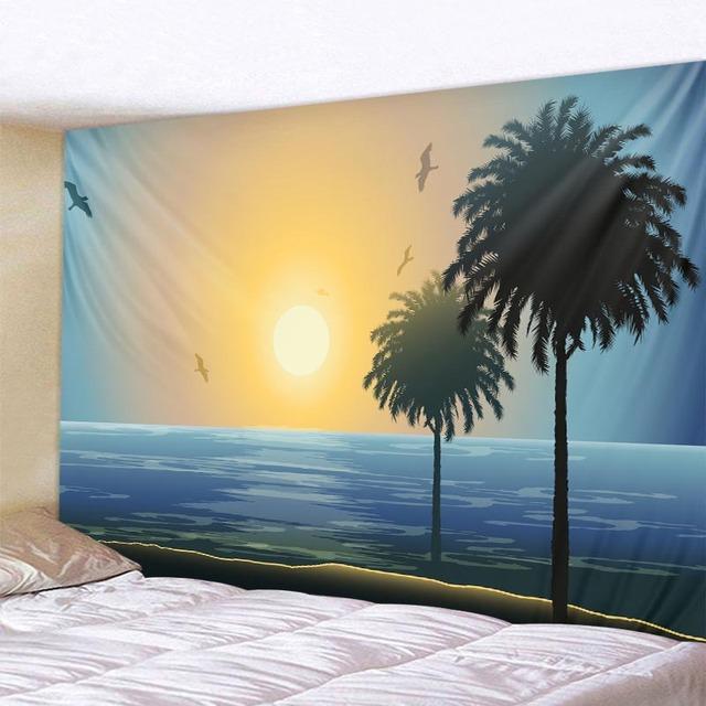 Landscape Illustration Big Tapestry Fantasy Art Wall Hanging Bohemian Psychedelic Hippie Home Room Background Wall Decoration