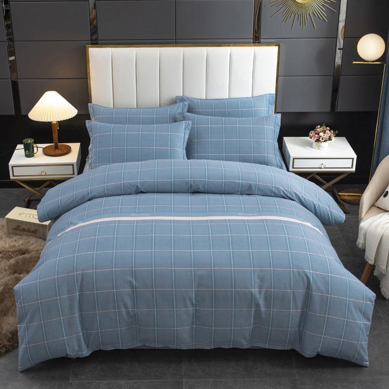 Thickened Cotton Four-piece Set, Pure Cotton Bed Sheet Quilt Cover, Dormitory Three-piece Set, Bedding