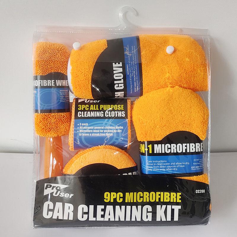 9Pcs Car Cleaning Kit Car Wash Cleaning Tools Microfiber Car Detailing Cleaning Set for Interior Exterior Car Washing