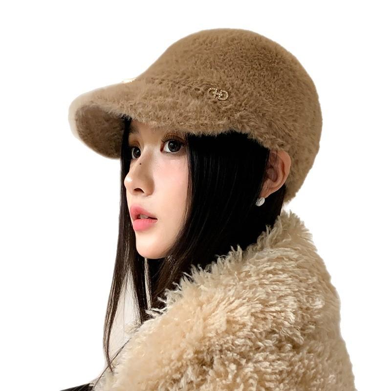 Korean New Velvet Thickened Baseball Cap Autumn and Winter Versatile Outdoor Warm Hat Big Head Windproof Baseball Cap