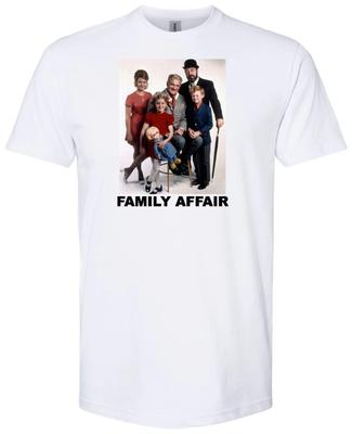 T-shirt Blanc "FAMILY AFFAIR" Rétro Années 60 Famille TV BUFFY JODY SISSY ONCLE BILL