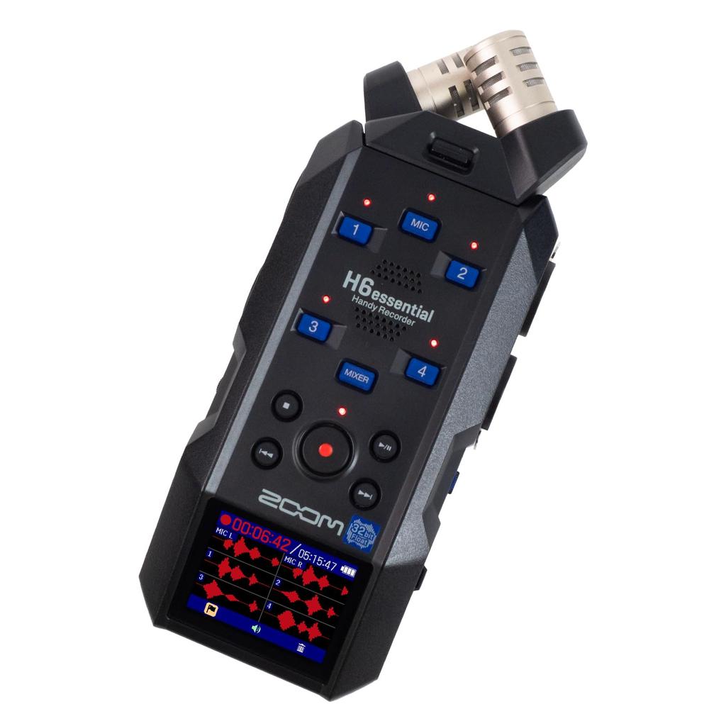 ZOOM H6 essential Handy float 6 interchangeable microphone XLR and TRS Recorder 32-bit recording, tracks, capsules, inputs.