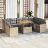 VidaXL Garden Lounge Set with Cushions 10pcs Beige Braided Resin Acacia 3327531