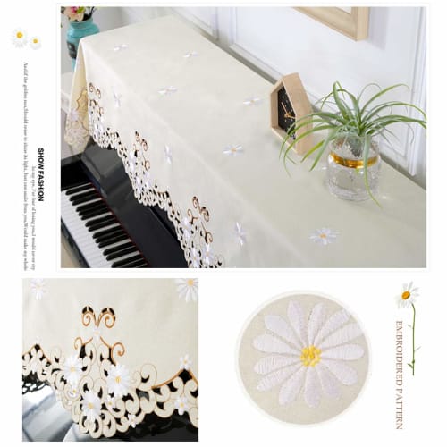 HIMENO Upright Piano Cover, Top Cover for Keyboards and Digital Pianos, Dustproof, Durable, High-Quality, and Elegant (Fits 148-153cm Openings) Thick,