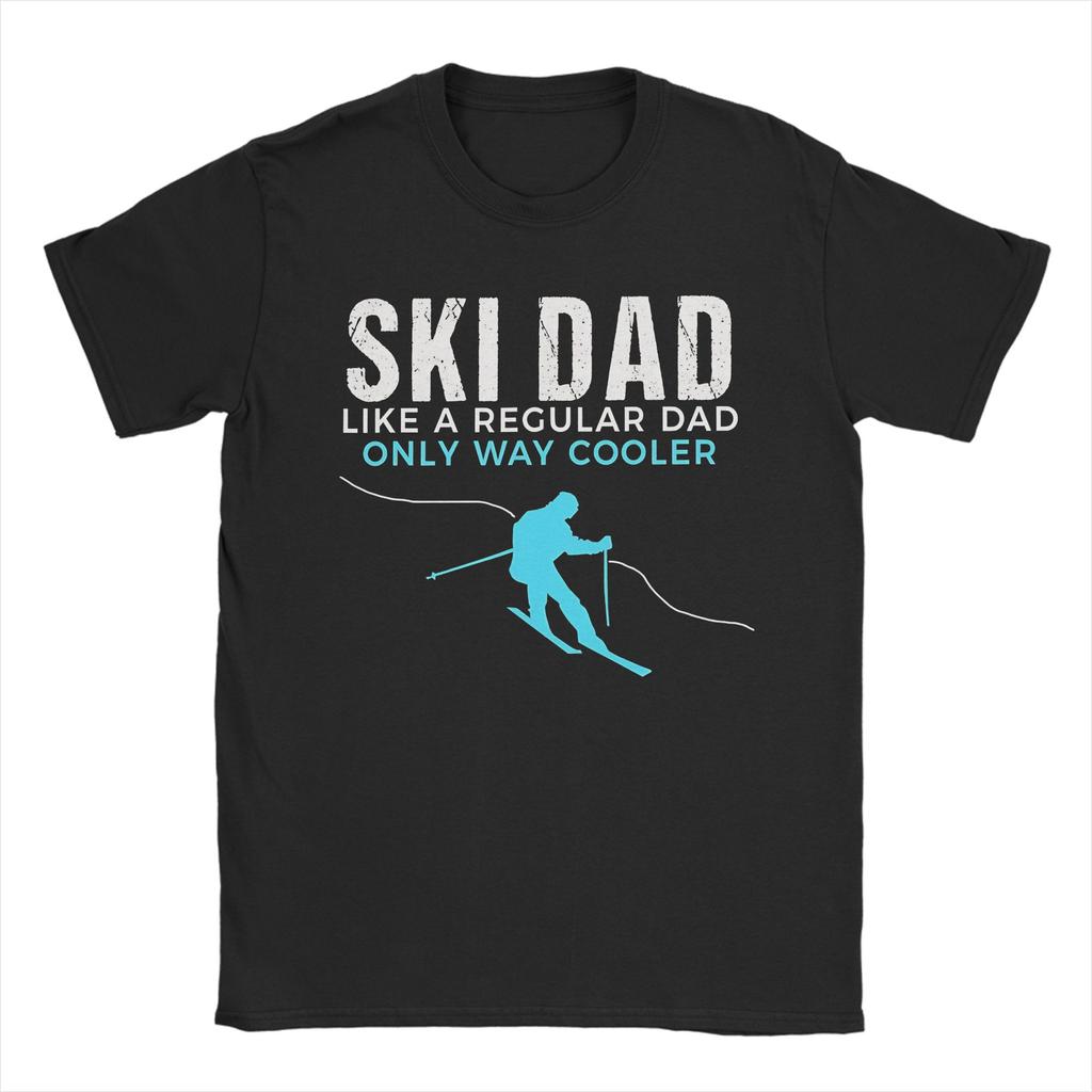 Ski Dad Funny Cute Winter Skiing TShirt Beach  100 Cotton T Shirts For Mens Fashion Design Shirt ShortSleeved Y2K Fun Top Tees