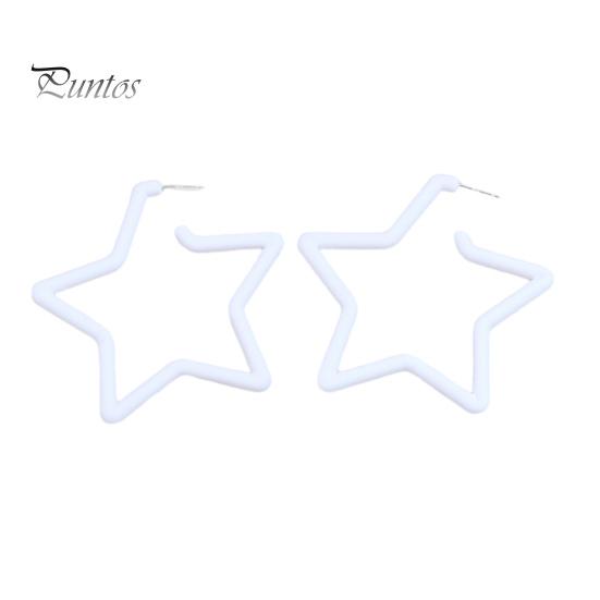 1 Paar übertriebene hohle Sternform-Ohrstecker, Bonbonfarben, Acryl-Ohrstecker, Modeschmuck, Zubehör, Geschenk