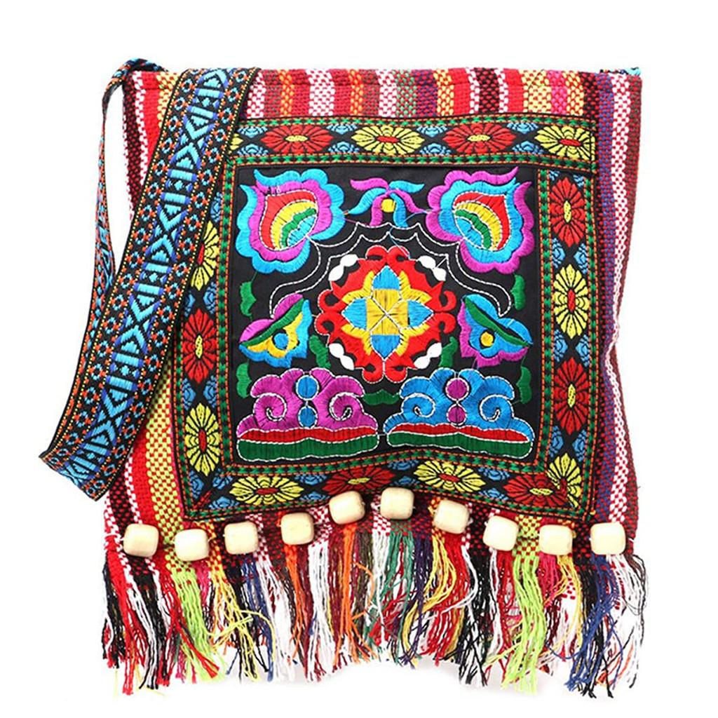 Ethnic Style Small Square Bag With Zipper Closure For Womens Fashion Accessory