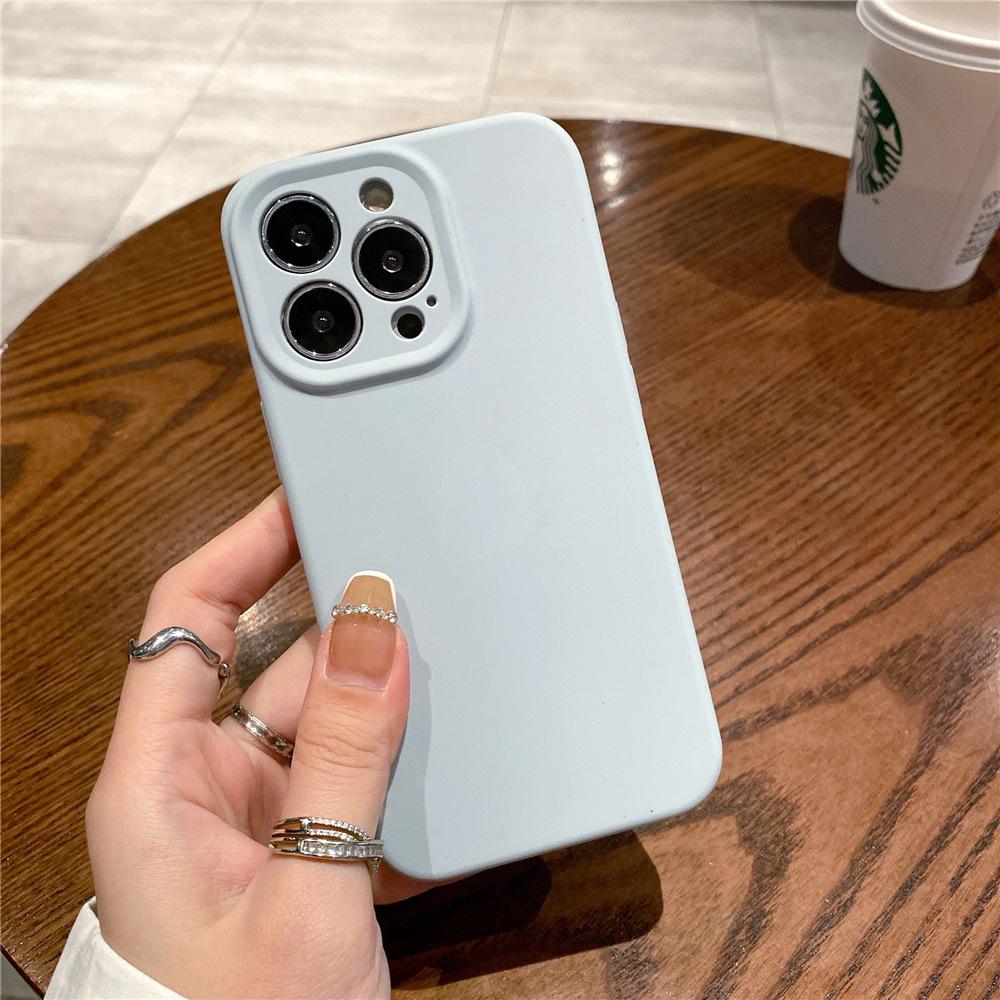 Liquid Silicone Gel Is Suitable for Apple 14ProMax Phone Cases, IPhone13 Anti-drop 12 Simple Pm Protective Cases