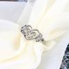 Classic Delicate Rings for Women Hollow Out Love Heart Celtic Knot White Gold Color Wedding Party Gifts Fashion Jewelry KAR397