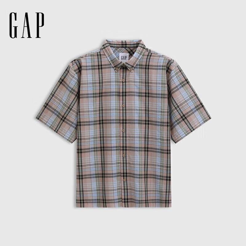 Gap Unisex Plaid Short Sleeve Casual Shirt