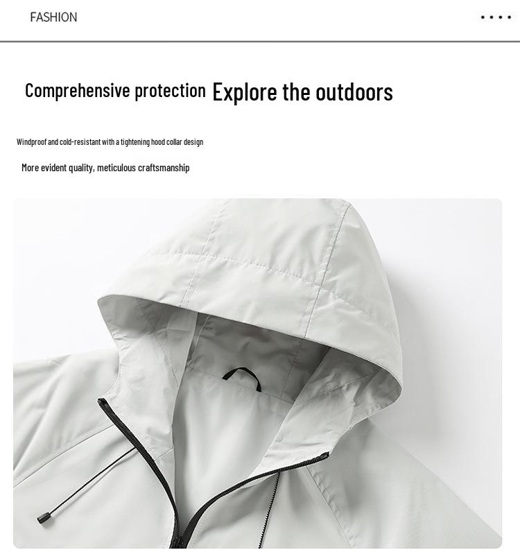Unisex Lightweight Windproof Waterproof Jacket for Spring and Autumn, Custom Logo Print Available