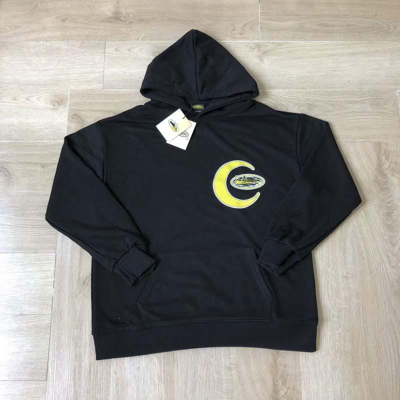 Mens Oversized Hooded Sweatshirt With Distressed Letter Print Cotton Blend Loose Fit Casual Streetwear