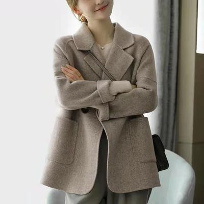 Tweed Suit Jacket for Women In Autumn and Winter New Retro Style Loose Design Casual Thickened Woolen Suit Top