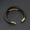 Simple and versatile creative men's leather bracelet - student jewelry stainless steel leather bangle